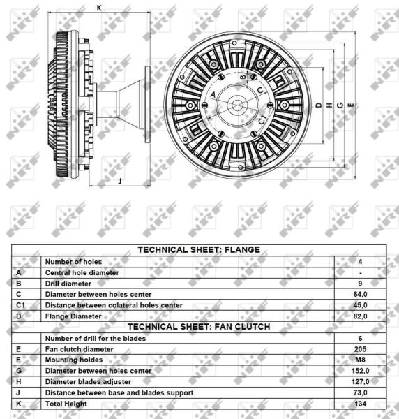 Embrague del ventilador NRF 49066