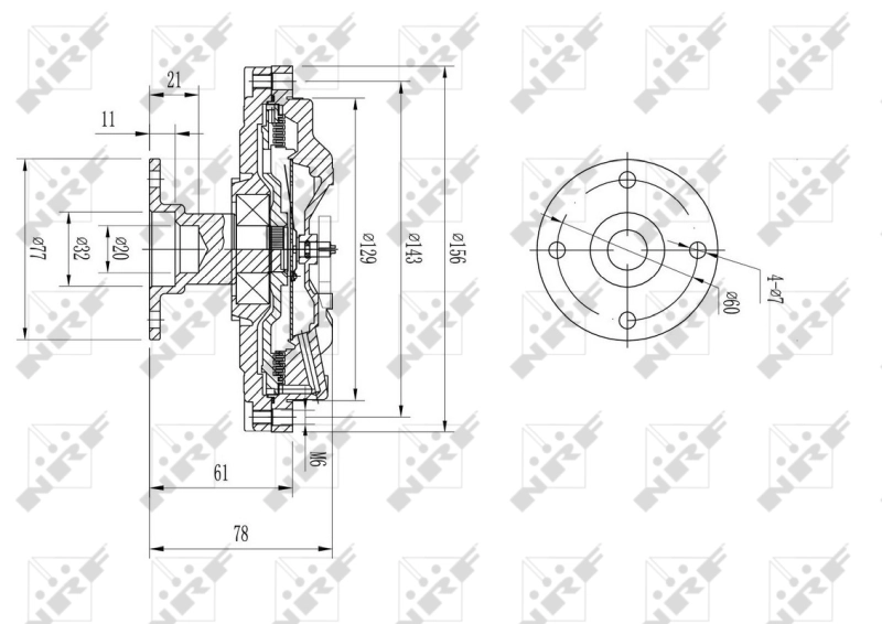 Embrague viscoso de ventilador 49576 NRF