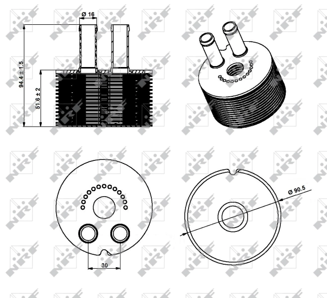 Portafiltro de aceite NRF 31336