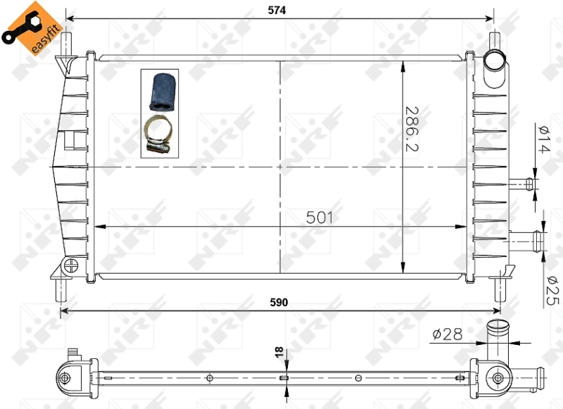 Radiador de água NRF 50131