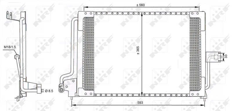 Radiador de aire acondicionado para Opel Astra F 53B