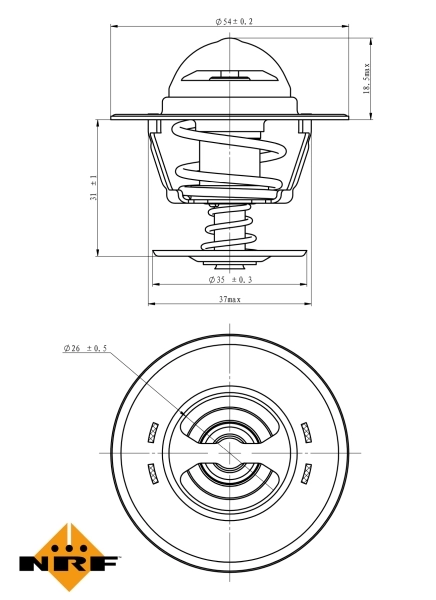 Caja de termostato 725218 NRF