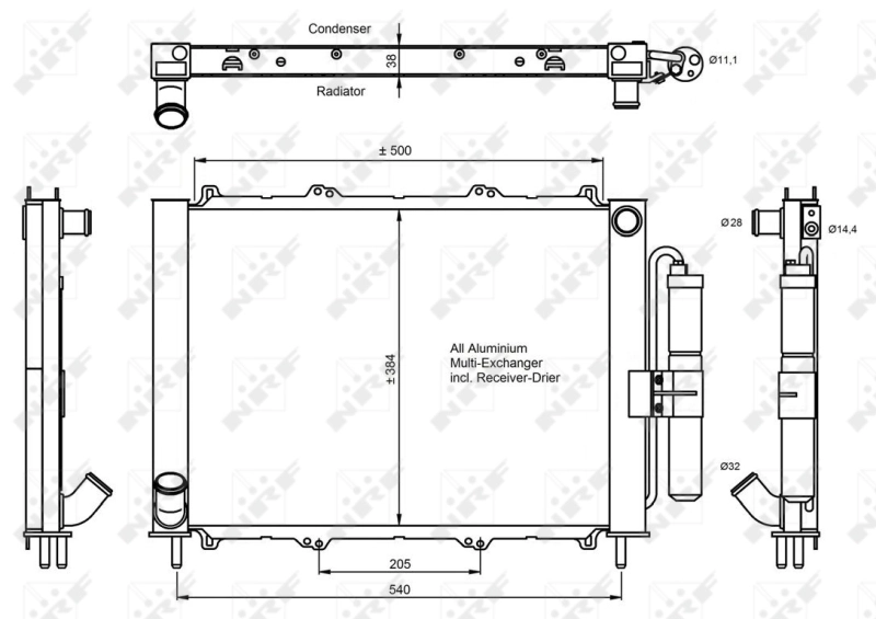 350058 NRF Radiador de aire acondicionado