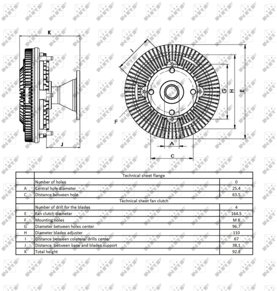 Embrague viscoso de ventilador 49417 NRF