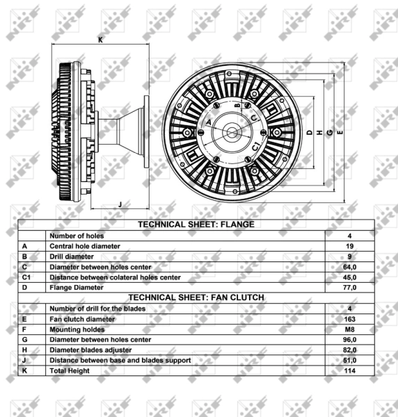 Embrague viscoso de ventilador 49061 NRF