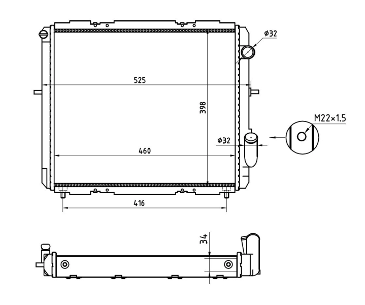 Radiador de água para Renault Clio I (BC57, 5357)