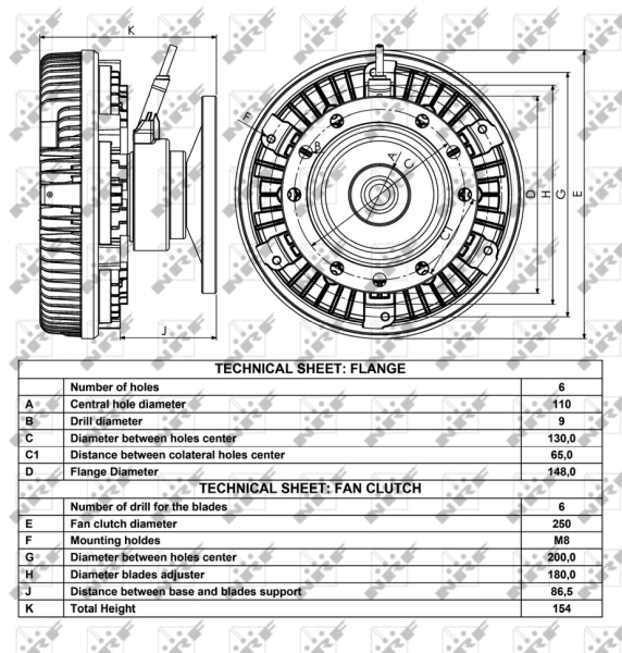 Embrague del ventilador NRF 49003