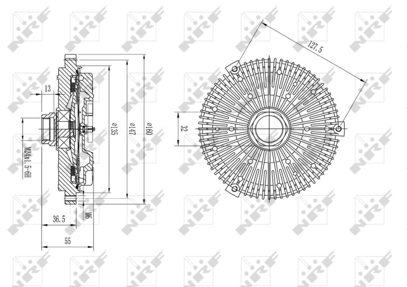 Embrague viscoso de ventilador 49590 NRF