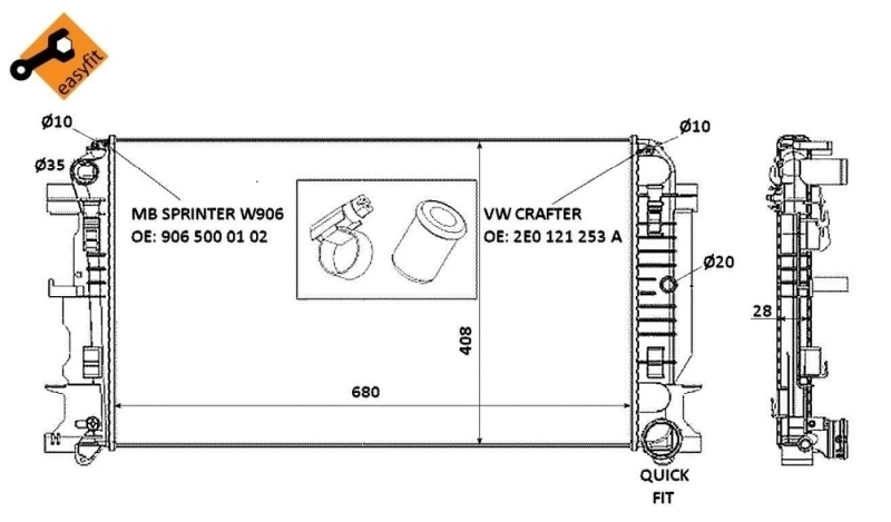 Radiador 53885 NRF