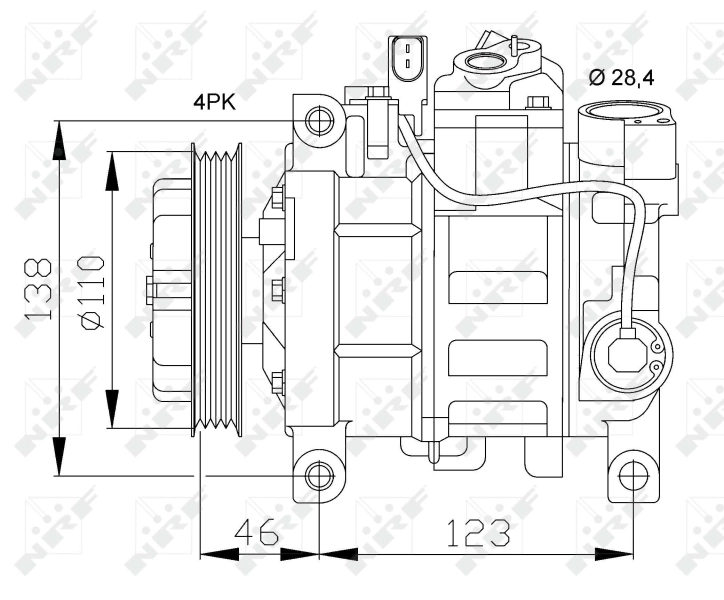 Compresor de aire acondicionado 32105 NRF