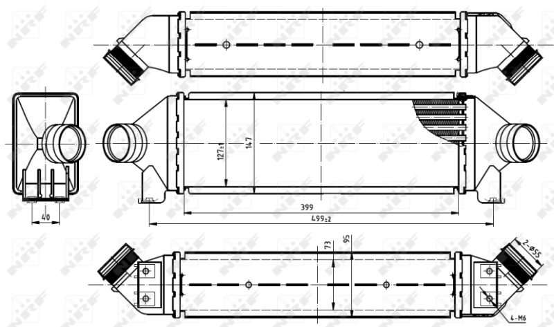 Radiador de intercooler para Ford Transit V V184/5