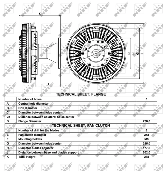 Embrague viscoso de ventilador 49015 NRF