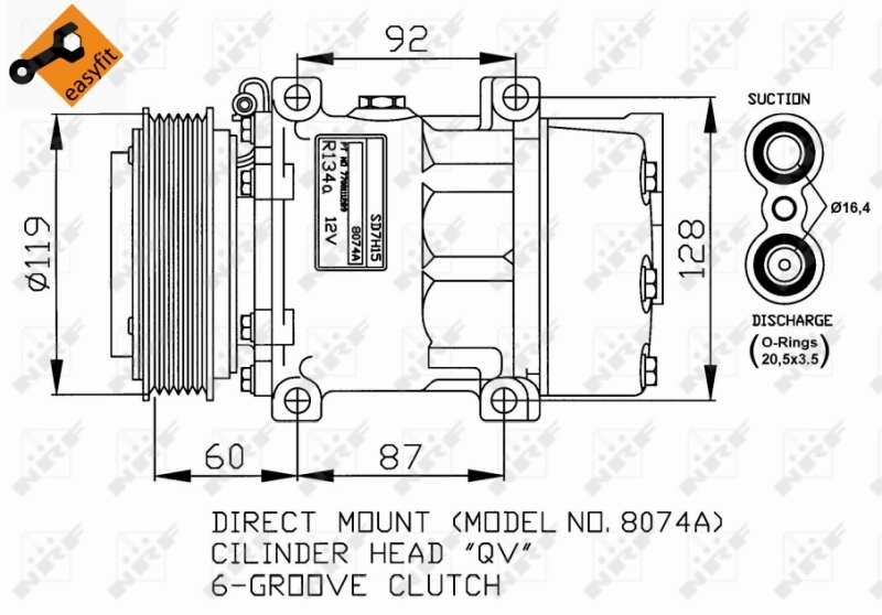 32170 NRF Compresor climatizador