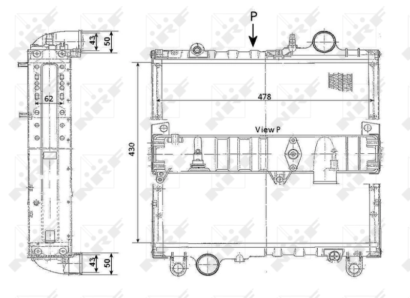 Radiador 503342 NRF
