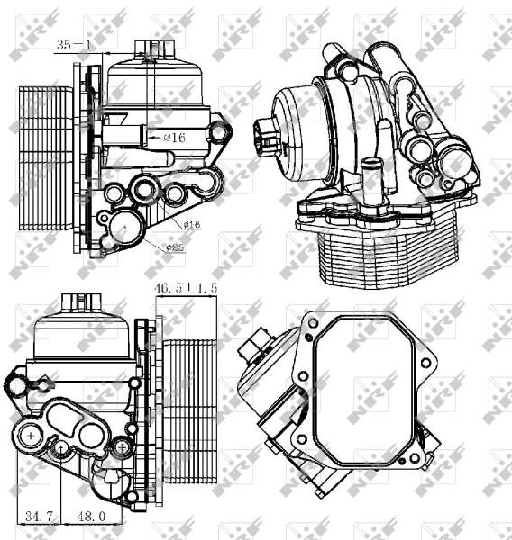 Portafiltro de aceite 31308 NRF