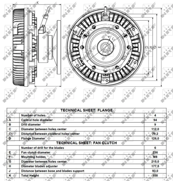 Embrague del ventilador NRF 49108