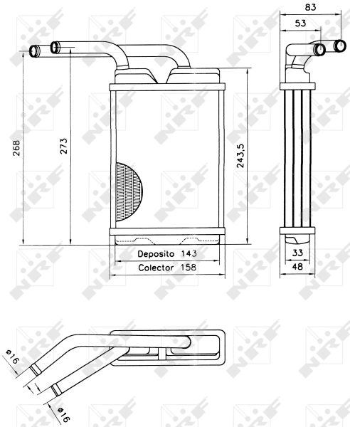 Radiador interior para Renault Twingo I C06