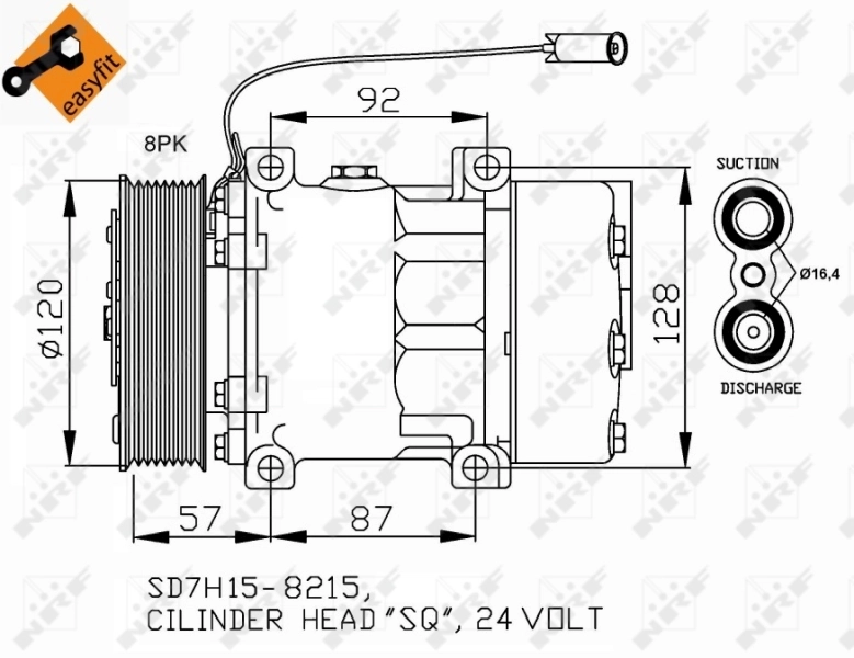 SD7H158215 Sanden Compresor climatizador
