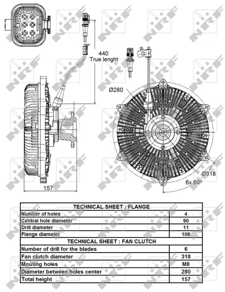 Embrague viscoso de ventilador 49132 NRF
