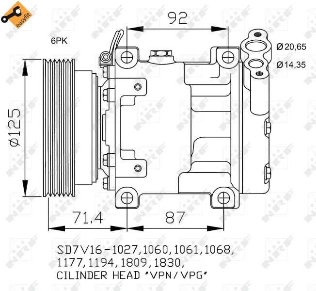 Compresor de ac NRF 32742