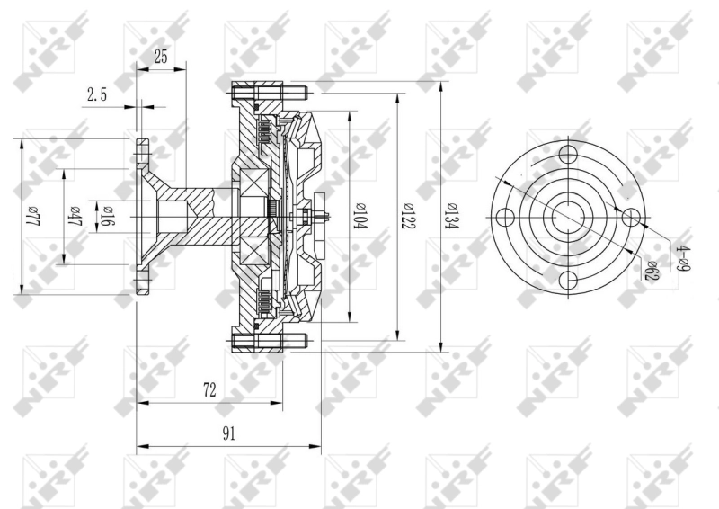 Embrague viscoso de ventilador 49613 NRF