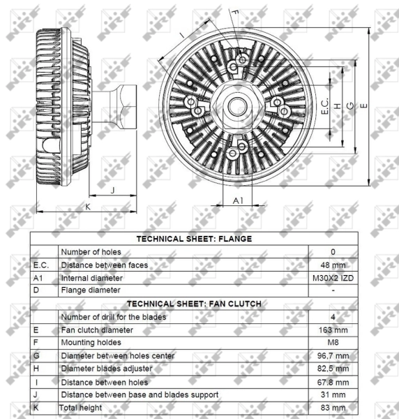 Embrague viscoso de ventilador 49101 NRF