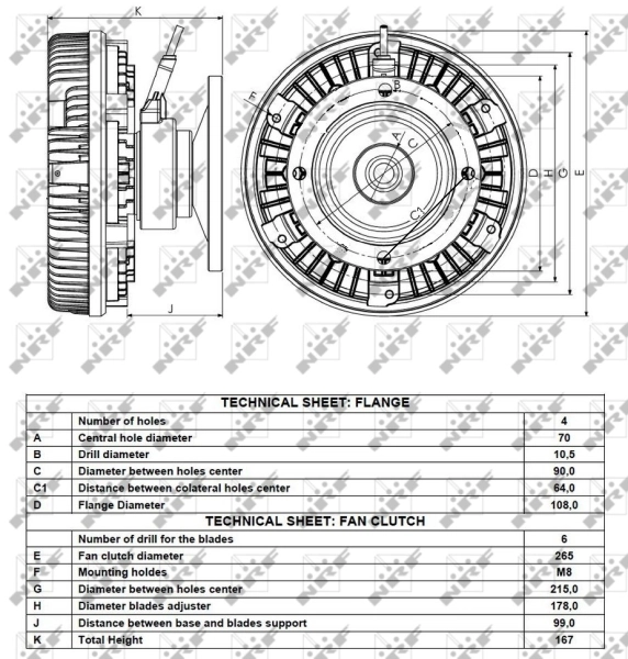Embrague viscoso de ventilador 49113 NRF