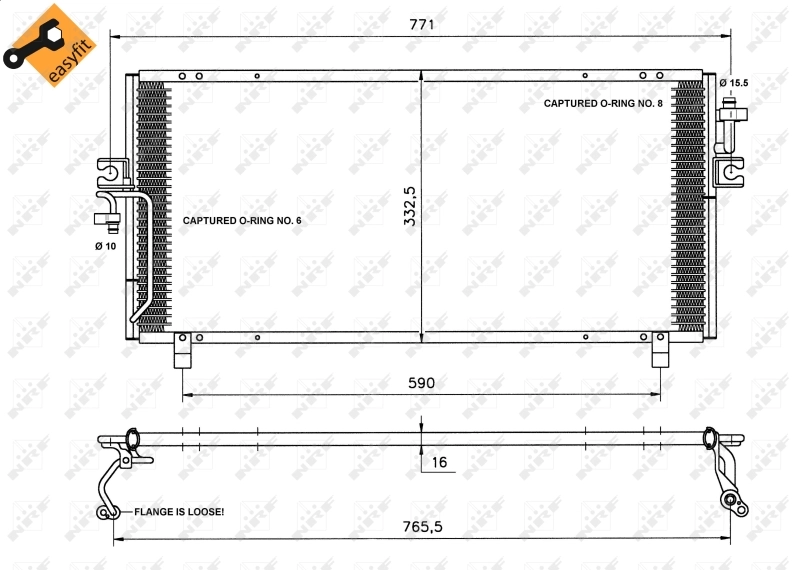 Radiador de aire acondicionado para Nissan Primera  P11