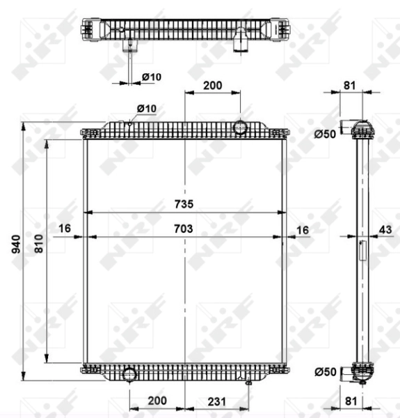 Radiador 519563 NRF