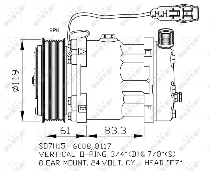 32706 NRF Compresor climatizador