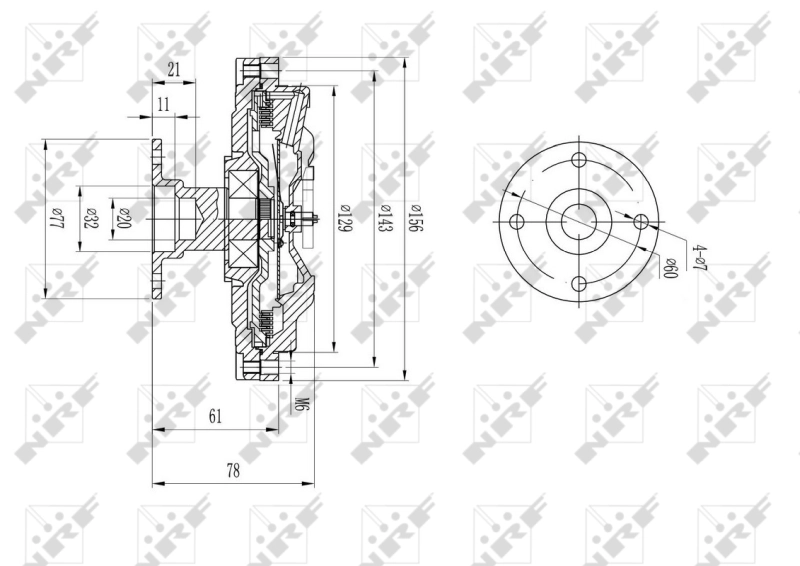 Embrague viscoso de ventilador 49573 NRF