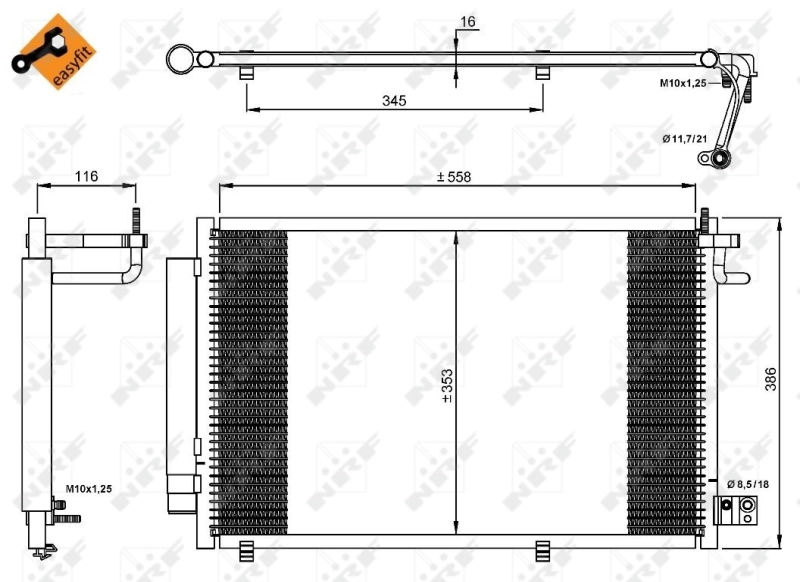 Radiador de aire acondicionado para Ford Fiesta Mk6 CB1