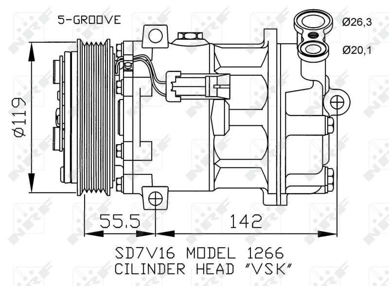 Compresor de aire acondicionado 93197129 General Motors