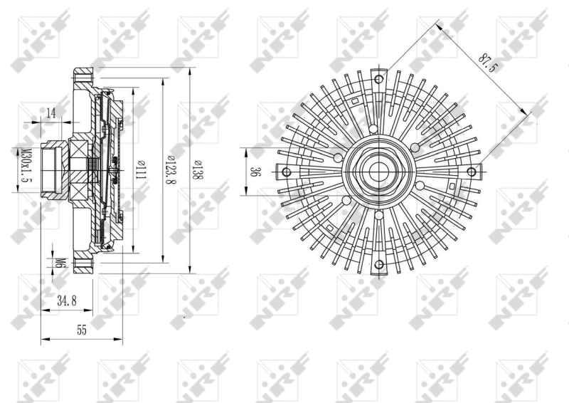 Embrague viscoso de ventilador 49595 NRF