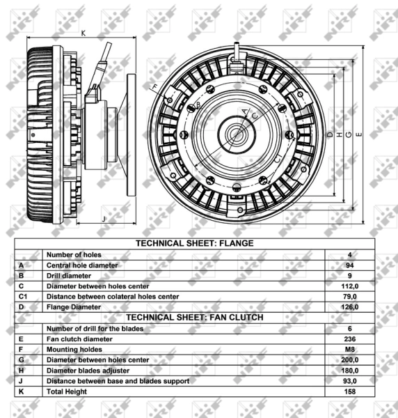 Embrague viscoso de ventilador 49026 NRF
