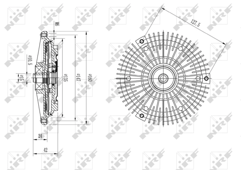 Embrague viscoso de ventilador 49627 NRF