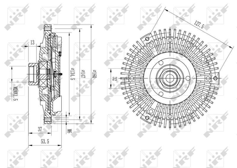 Embrague viscoso de ventilador 49568 NRF