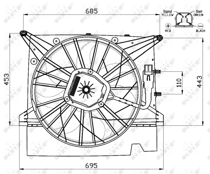 Ventilador de refrigeración del motor Volvo XC90 