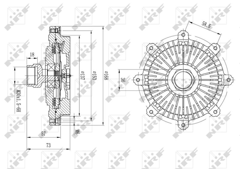 Embrague viscoso de ventilador 49635 NRF