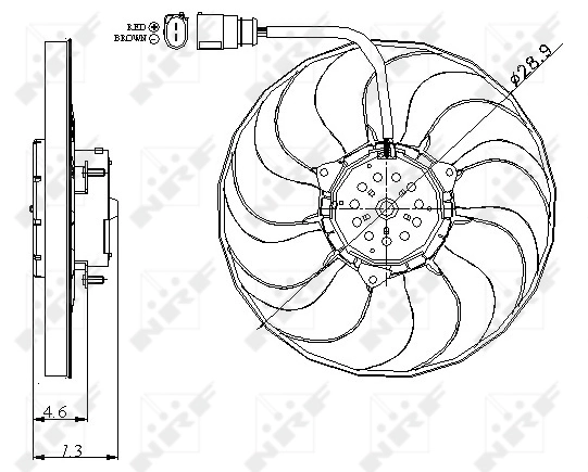 47381 NRF Ventilador de refrigeración completo derecho (motor y hélice)