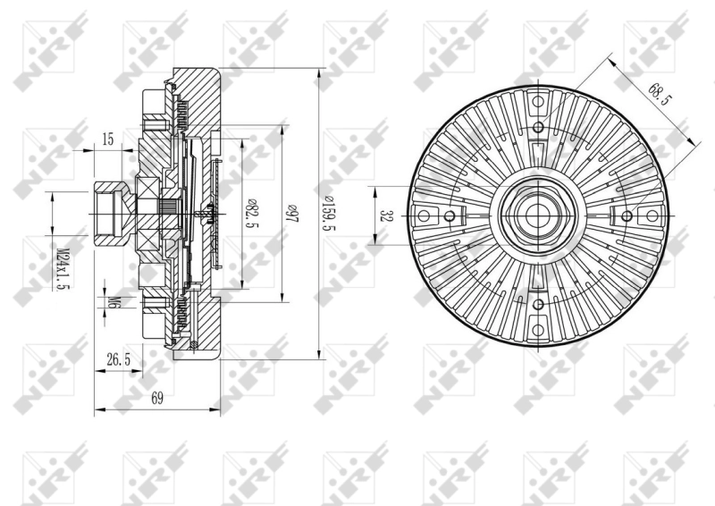 Embrague viscoso de ventilador 49611 NRF