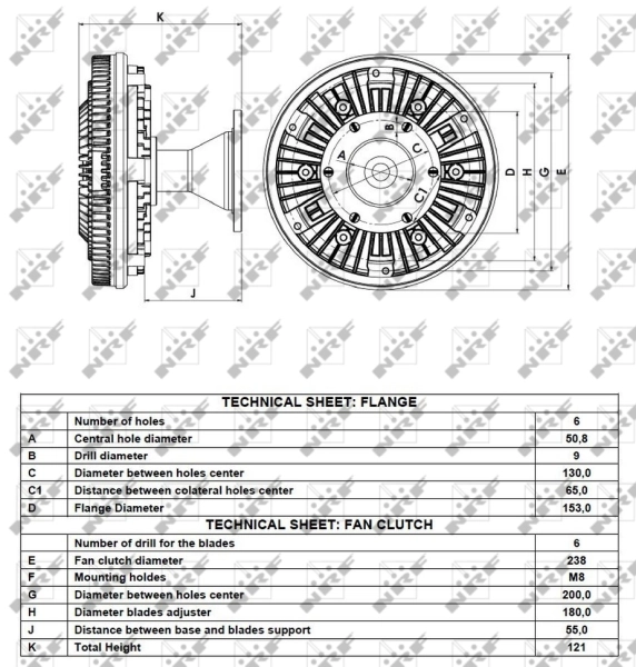 Embrague viscoso de ventilador 49115 NRF
