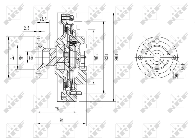 Embrague viscoso de ventilador 49621 NRF