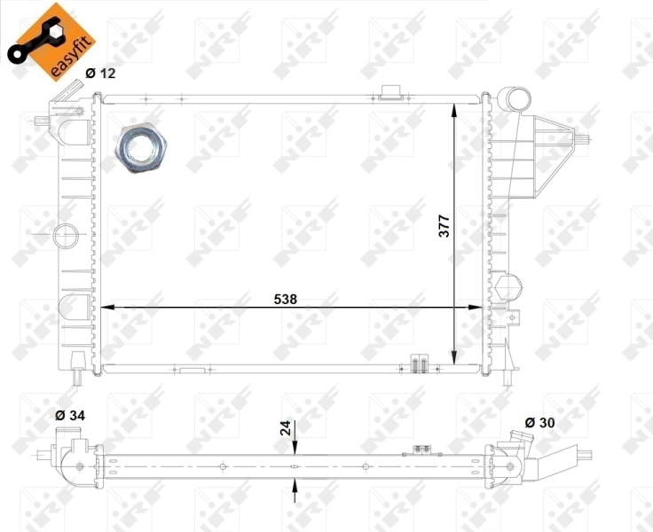 Radiador de água Ford 1300084