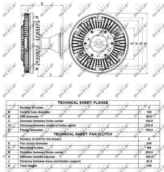 Embrague del ventilador NRF 49069