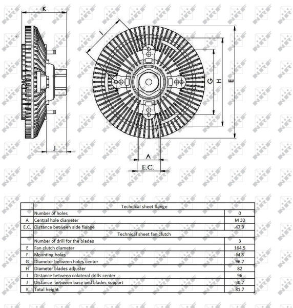 Embrague viscoso de ventilador 49405 NRF