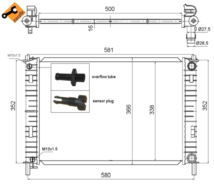 Radiador de água NRF 58276
