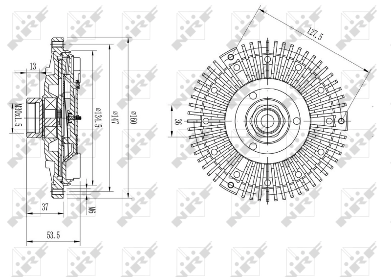 Embrague viscoso de ventilador 49673 NRF