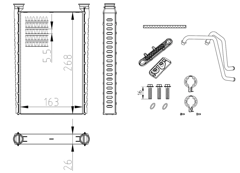 0018302820 Mercedes Radiador interior