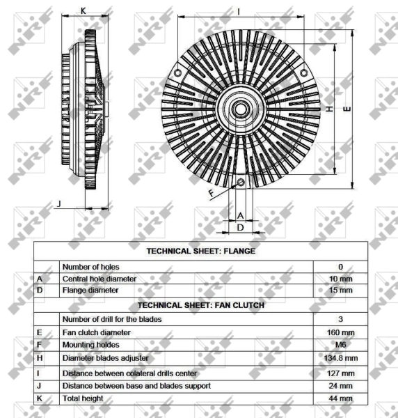 Embrague viscoso de ventilador 49538 NRF